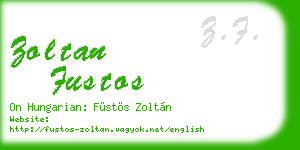 zoltan fustos business card
